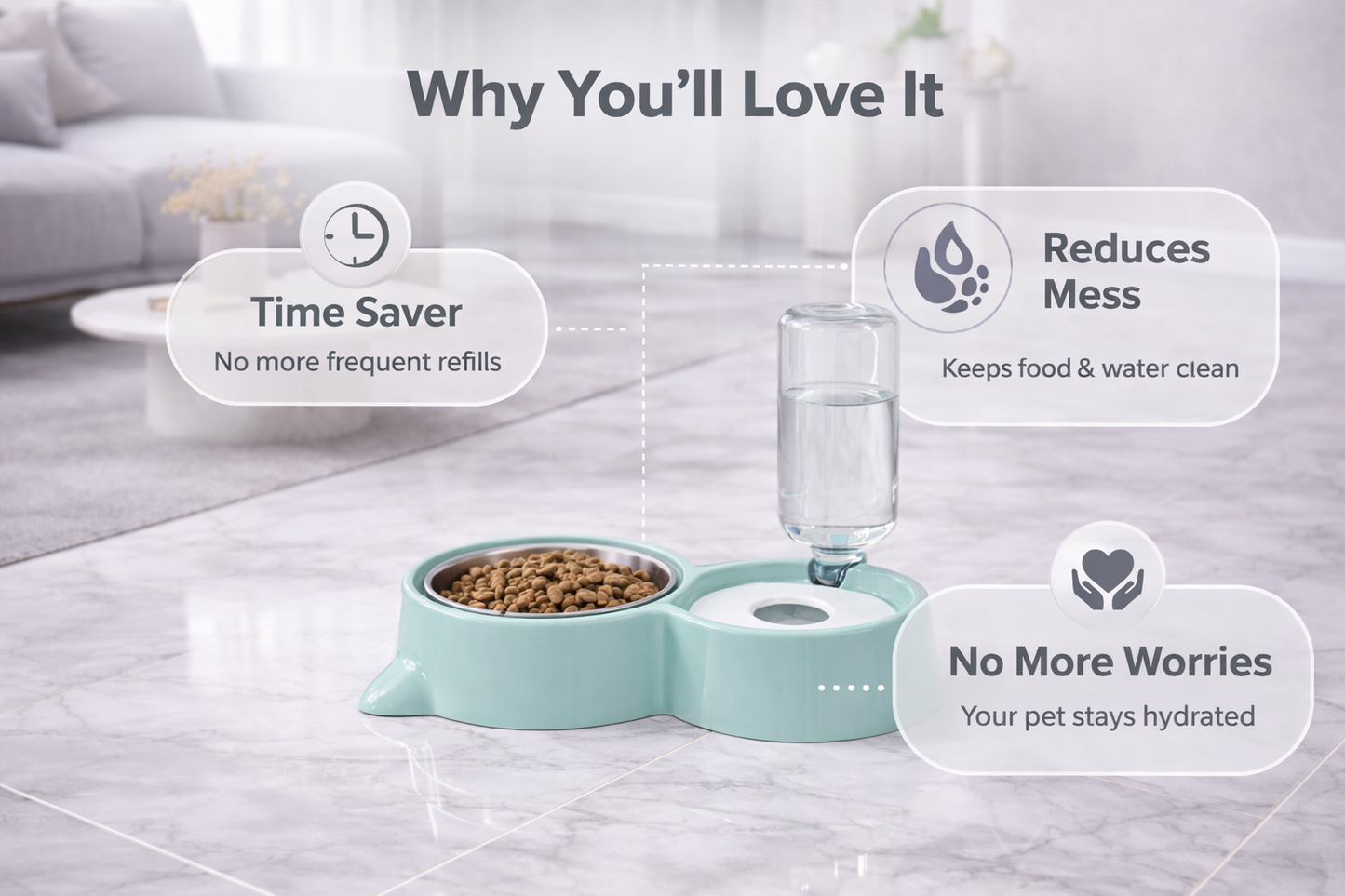 PawLux Duo Dine™ Stainless Feeding Station