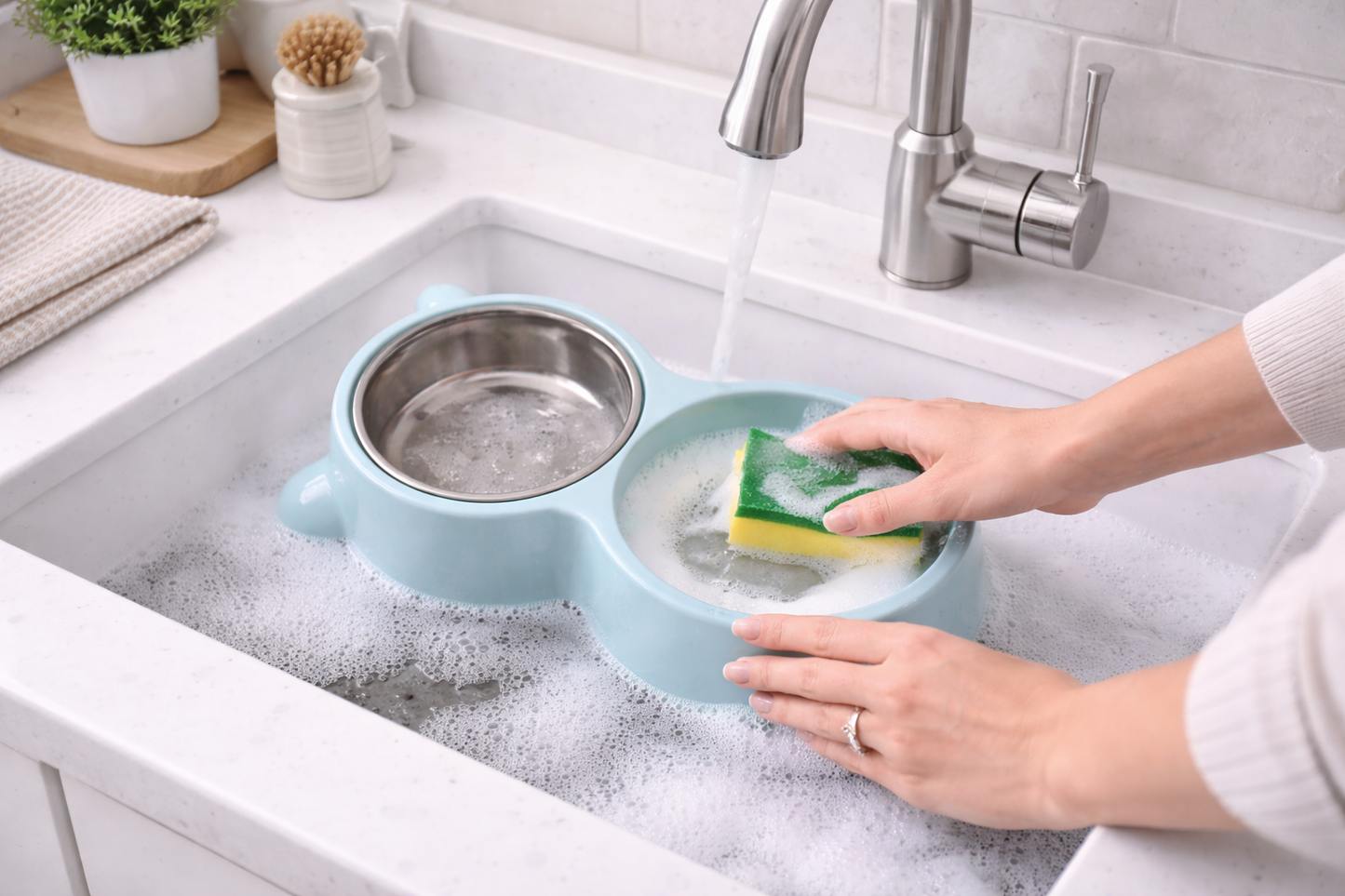 PawLux Duo Dine™ Stainless Feeding Station