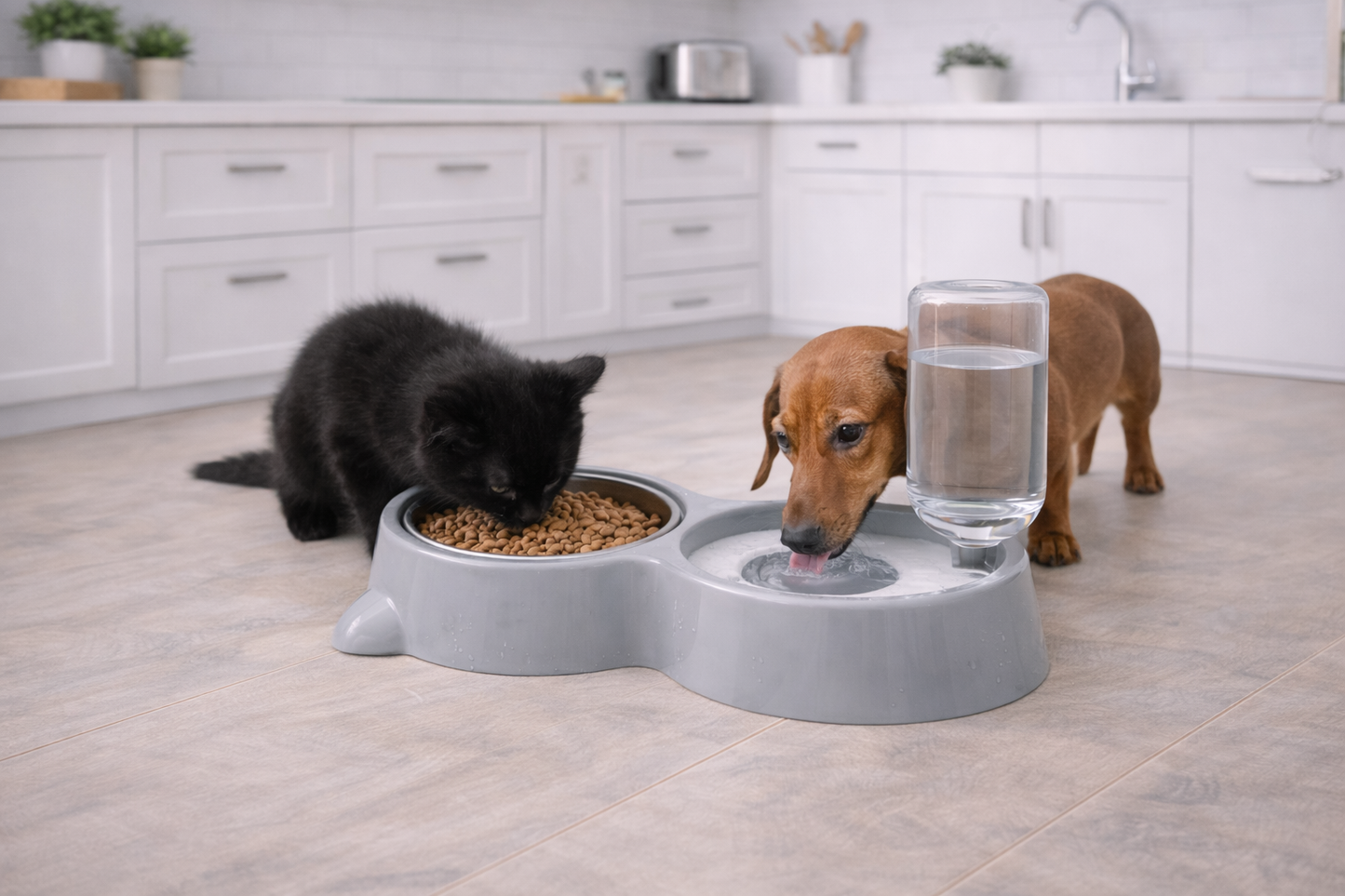 PawLux Duo Dine™ Stainless Feeding Station